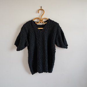 1980's vintage Western Connection Black Short Sleeve Sweater